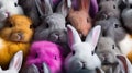 Seamless pattern of rabbits, cute, colorful, realistic, background, wallpaper