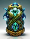 Enchanting Serpent A Captivating 3D Realistic Rendering of a Serpent Adorned with a Mesmerizing Blue
