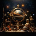 Enchanting Shadows: Celestial Object Casting Shadows in Mystical Art Style