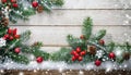 Winter magic: Christmas tree in white wood