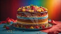 Enchanting Spectrum Delight The Rainbowlicious Fruit Cake