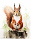 Enchanting Squirrel: A Stunning Tree Stump Illustration for Verm