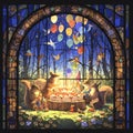 Enchanting Stained Glass Squirrel Birthday Celebration