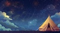 Enchanting Starry Night Camping Under Celestial Skies Royalty Free Stock Photo