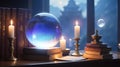 an enchanting still life with a crystal ball anc ai generated Royalty Free Stock Photo