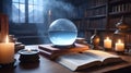 an enchanting still life with a crystal ball anc ai generated Royalty Free Stock Photo