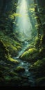 Enchanting Stream Painting: Maya Rendered Forest With Intricate Details