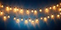 Enchanting string of glowing lights space for copy Generative AI