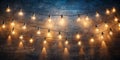Enchanting string of glowing lights space for copy Generative AI