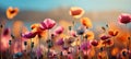 Enchanting summer vibes a dreamy affair with blooming wildflowers in ethereal bokeh blur