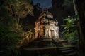 Enchanting temple in twilight jungle