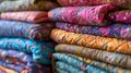 Enchanting Textile Tapestries, A Rich Palette of Quilted Memories Royalty Free Stock Photo