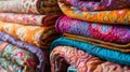 Enchanting Textile Tapestries, A Rich Palette of Quilted Memories Royalty Free Stock Photo