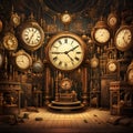 Enchanting Time-Travel Experience with Vintage Clocks Royalty Free Stock Photo