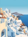 Santorini Serenity: A Travel Poster of Aegean Bliss