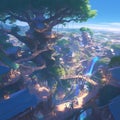 Enchanting Tree City Aerial View