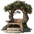 Enchanting Tree Throne Magical Forest Seat Nature Fantasy Royalty Free Stock Photo