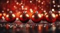 Enchanting Trio: A Festive Display of Red Balls, Sparkling Light