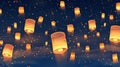 Enchanting Twilight Sky Lantern Festival Illumination