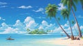 Enchanting Venice Beach Scene From The Maldives In Hayao Miyazaki\'s Style