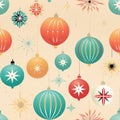 Enchanting vintage christmas seamless pattern with solid pastel colors in a delightful vector style Royalty Free Stock Photo