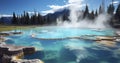 The Enchanting Vistas of Thermal Springs. Generative AI