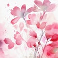 Enchanting Watercolor Blossoms Abstract Art Background Featuring Vibrant Pink Paints Generative AI
