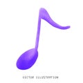 Enchanting Watercolor Musical Notes for Halloween Party: Creative Purple Decorative Design Royalty Free Stock Photo