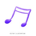 Enchanting Watercolor Musical Notes for Halloween Party: Creative Purple Decorative Design Royalty Free Stock Photo