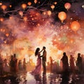 Enchanting Watercolor Painting of a Multicultural Ceremony