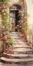 Italian Roses: A Stunning Portrait Of Stairways And Soft Light