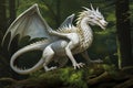 Enchanting White Dragon - Captivating Illustration of a Magical and Mysterious Reptilian Creature