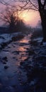 Enchanting Winter Stream: Sleet Scenery With Kodak Film4k