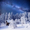 Enchanting winter tale. Carpathians, Ukraine, Europe.