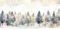 Enchanting Winter Wonderland: A Festive Illustration of a Snowy