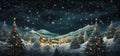 Enchanting Winter Wonderland: A Magical Illustration of a Snowy