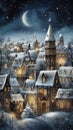 Enchanting Winter Wonderland: A Magical Night in the Snowy Castl