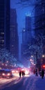 Enchanting Winter Wonderland: A Magical Night on the Snowy Stree