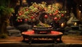 the enchanting world of a bonsai pomegranate tree