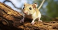 The Enchanting World of a Fat-Tailed Gerbil on a Tree