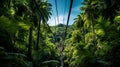 Enchanting Zip-lining Adventure through Lush Tropical Canopy