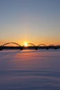 Beautiful winter day at BergnÃÂ¤sbron in LuleÃÂ¥ Royalty Free Stock Photo