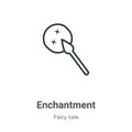 Enchantment outline vector icon. Thin line black enchantment icon, flat vector simple element illustration from editable fairy Royalty Free Stock Photo