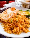 Enchilada with tomato rice