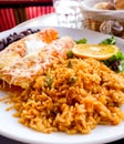 Enchilada with tomato rice