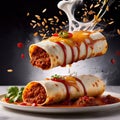 Enchilada wraps, traditional Mexican cooking