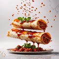 Enchilada wraps, traditional Mexican cooking