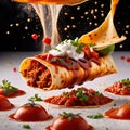 Enchilada wraps, traditional Mexican cooking