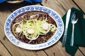 Enchiladas with mole sauce, Traditional mexican food in Puebla Mexico