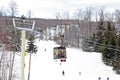 Enclosed Gondola ski lift, Stratton Ski Village, Vermont Royalty Free Stock Photo